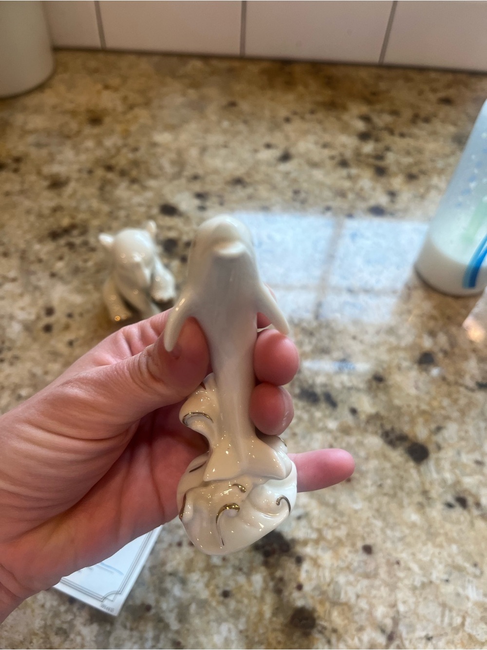Vintage Lenox 24K Porcelain Elephant and Dolphin Figurines - Picture 6 of 15
